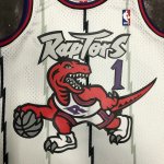 Maillot de Basket #1 Mcgrady Raptors Vintage Blanc Imprimé